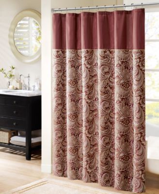 maroon shower curtain