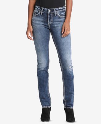 Silver Jeans Co. Elyse Curvy-Fit Relaxed Straight-Leg Jeans - Macy's