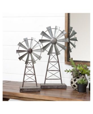 Aspire Home Accents Farmhouse Windmill Table Top Decor (Set of 2)