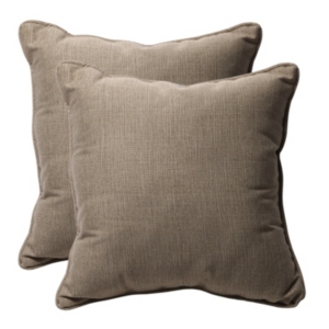 Pillow Perfect Monti Chino 18.5" Throw Pillow, Set Of 2 In Tan