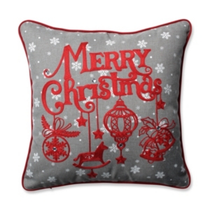 Pillow Perfect Ornamental Christmas Grey-red 16.5" Throw Pillow