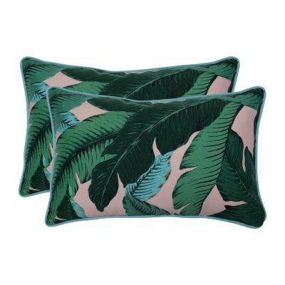 Pillow Perfect - Swaying Palms Capri Rectangular Throw Pillow (Set of 2)