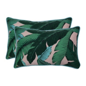Pillow Perfect Swaying Palms Capri Rectangular Throw Pillow, Set Of 2 In Blue