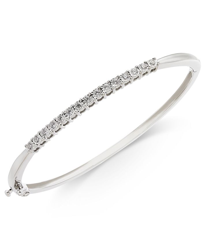 Macy's Diamond Bangle Bracelet (3/8 ct. t.w.) in Sterling Silver Macy's