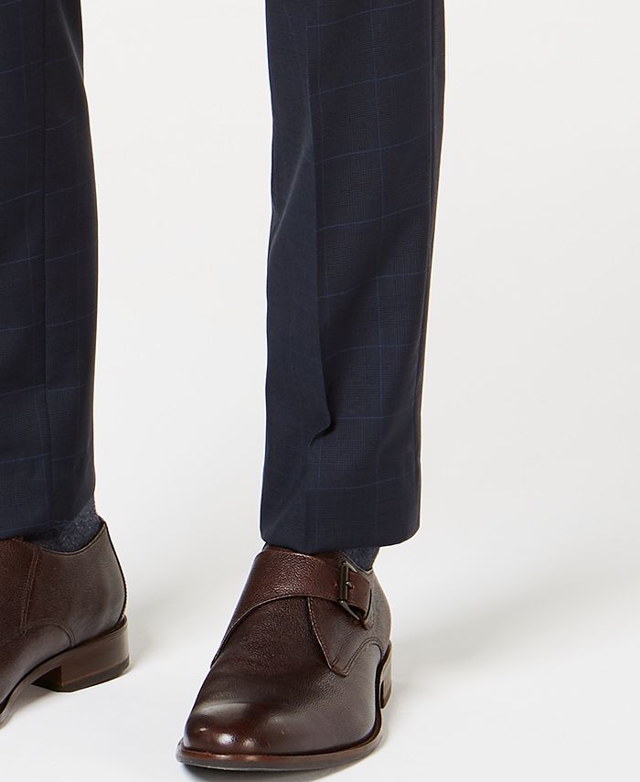 Hugo Boss Men's Slim-Fit Blue Plaid Suit Pants - Macy's