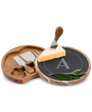 Cathy's Concepts Personalized Slate and Acacia Wood Cheese Board Set