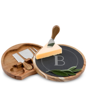 Cathy's Concepts Personalized Slate and Acacia Wood Cheese Board Set