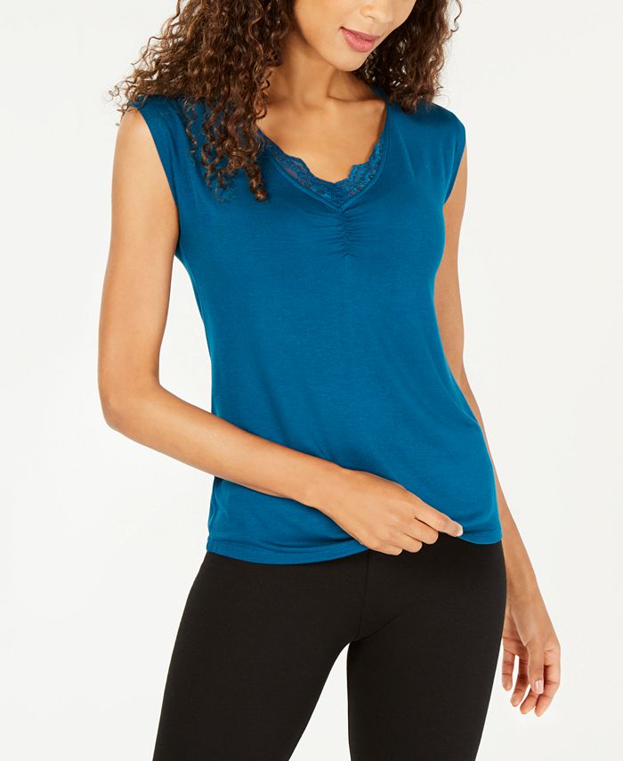 INC International Concepts INC LaceTrim Sleep Top, Created for Macy's