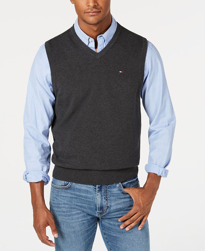 Tommy Hilfiger Men's Signature Solid V-Neck Sweater