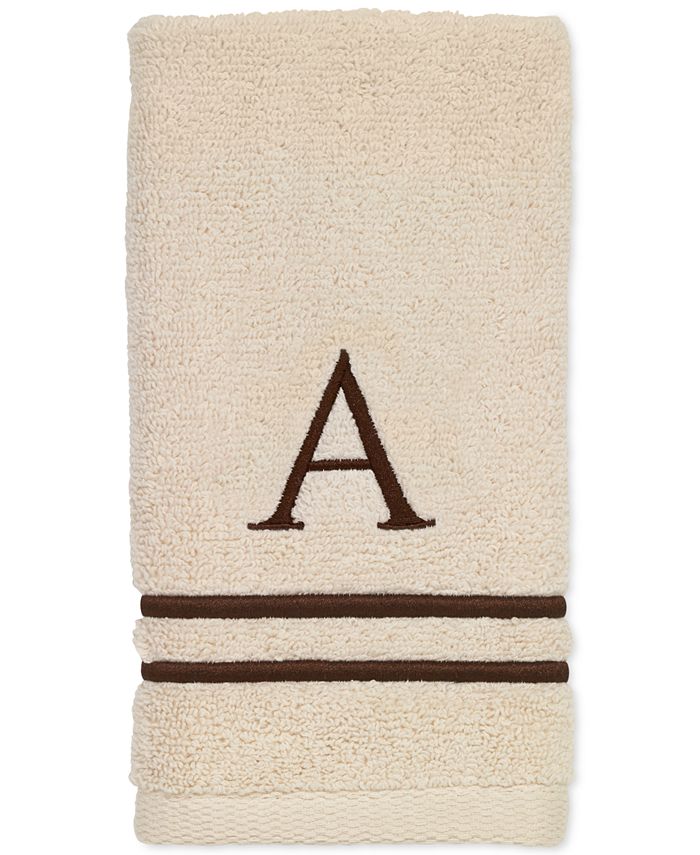 Avanti Block Monogram Embroidered Fingertip Towel Macy's