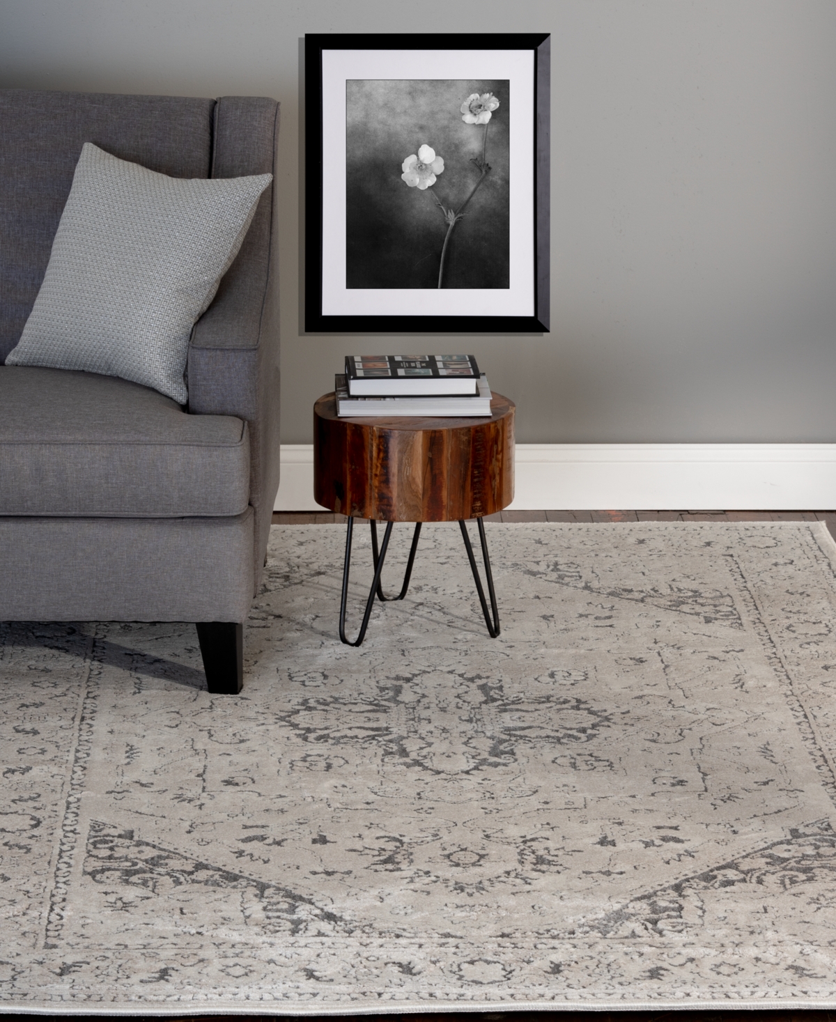 Mink Home Largo Heriz 5'3" X 7'7" Area Rug In Gray