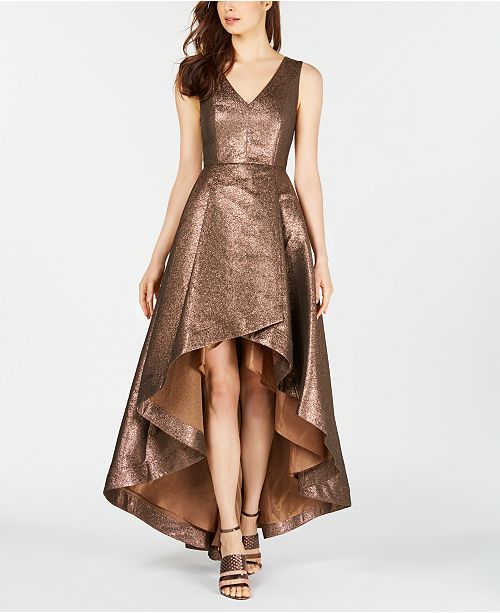 Calvin Klein Metallic High-Low Gown - Dresses - Women - Macy&#39;s