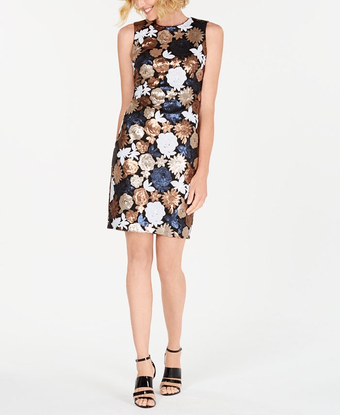 Calvin Klein Sequined Sheath Dress - Macy's
