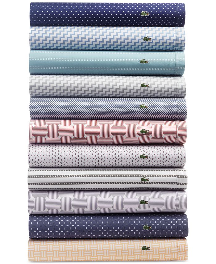 Lacoste Home CLOSEOUT! Lacoste Printed Cotton Percale Full Sheet Set