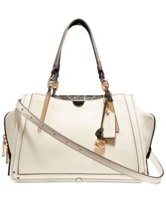 coach exotic mixed leather dreamer satchel