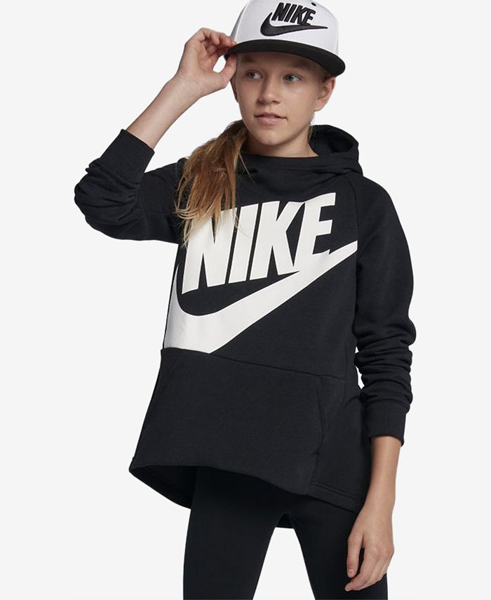 Nike Big Girls Logo-Print Pullover Hoodie - Macy's