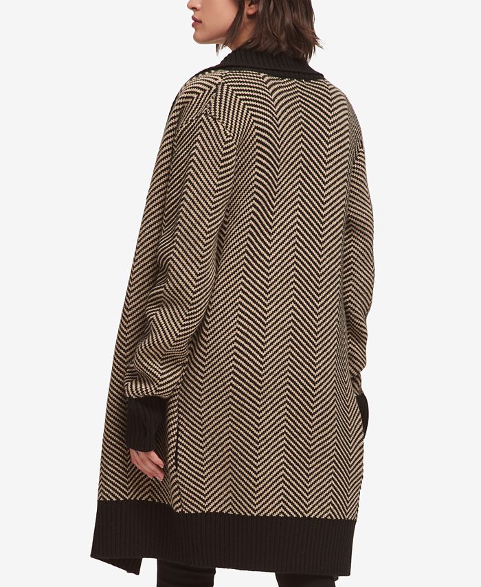 DKNY Herringbone Sweater Coat, Created for Macy's & Reviews - Sweaters ...