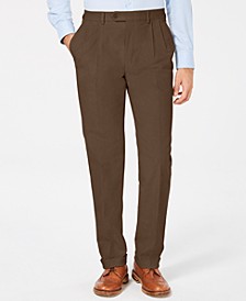 Men's Classic/Regular Fit Corduroy Double Reverse Pleated Dress Pants