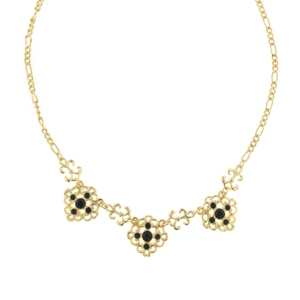 image of 2028 Gold-Tone Jet Filigree Collar Necklace 16