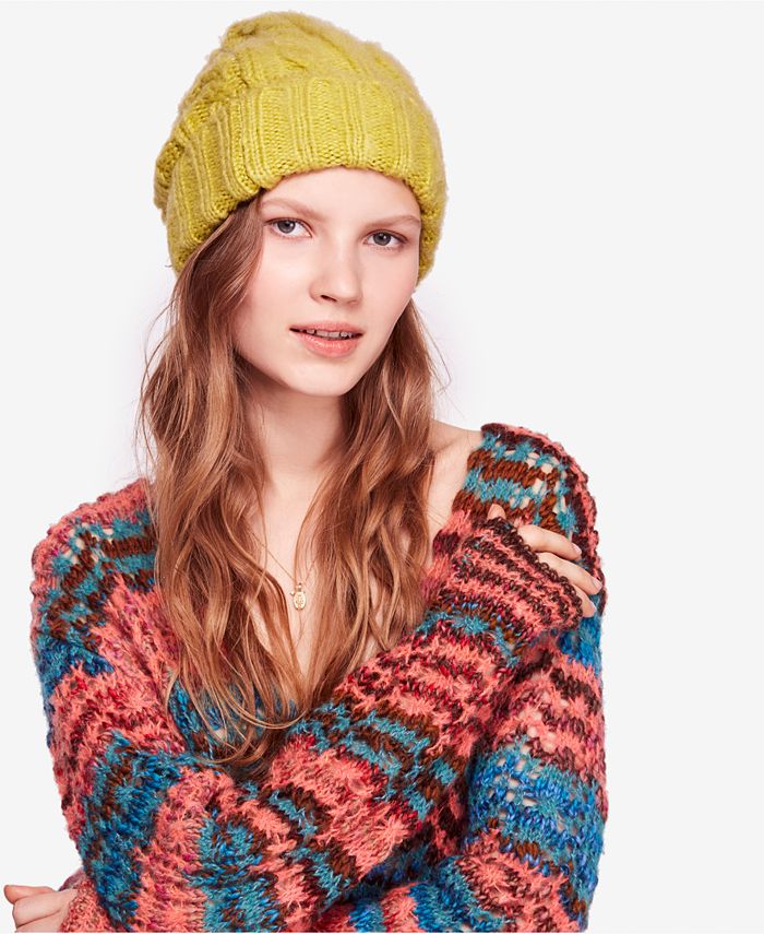 Free People Harlow Cable-Knit Beanie - Macy's