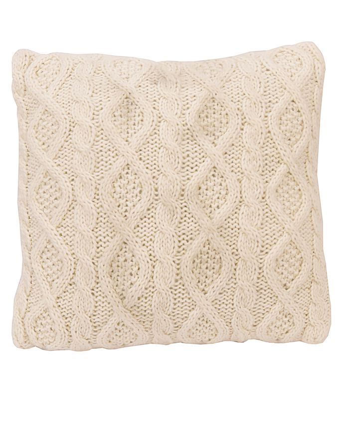 HiEnd Accents Cable Knit Pillow - Cream