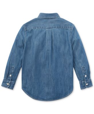 Toddler and Little Boys Cotton Chambray Shirt