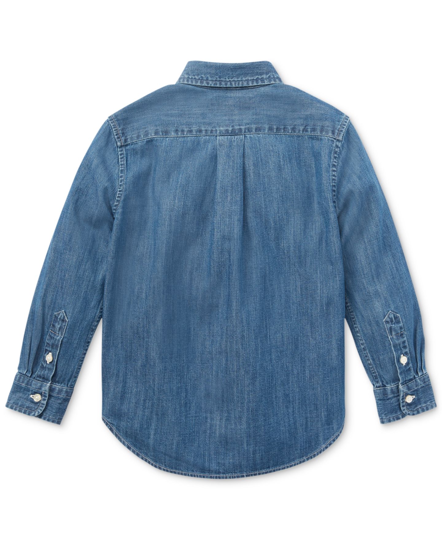 Рубашка Polo Ralph Lauren Cotton Chambray Shirt для мальчиков, цвет: Тёмный синий — фото 5