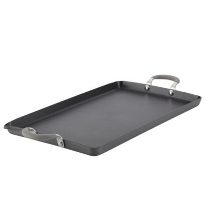 Circulon - Elementum Hard-Anodized Nonstick Double Burner Griddle, 10-Inch x 18-Inch, Oyster Gray
