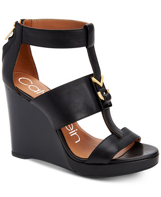 Calvin Klein Women's Racquel Wedge Sandals & Reviews - Sandals - Shoes ...