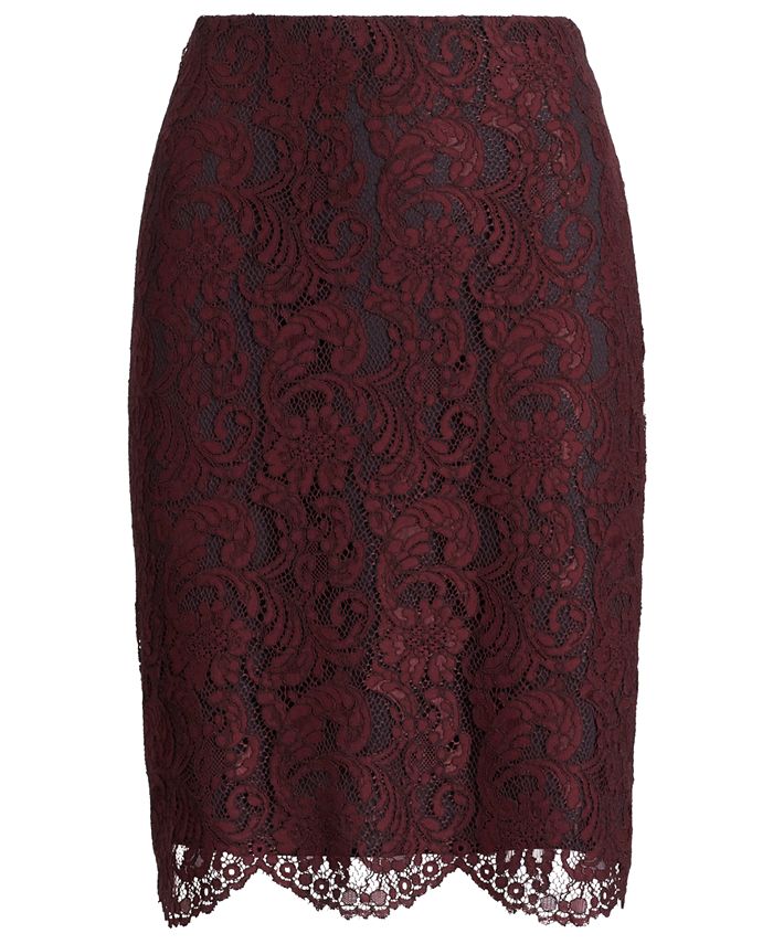 Lauren Ralph Lauren Scalloped Lace Skirt - Macy's