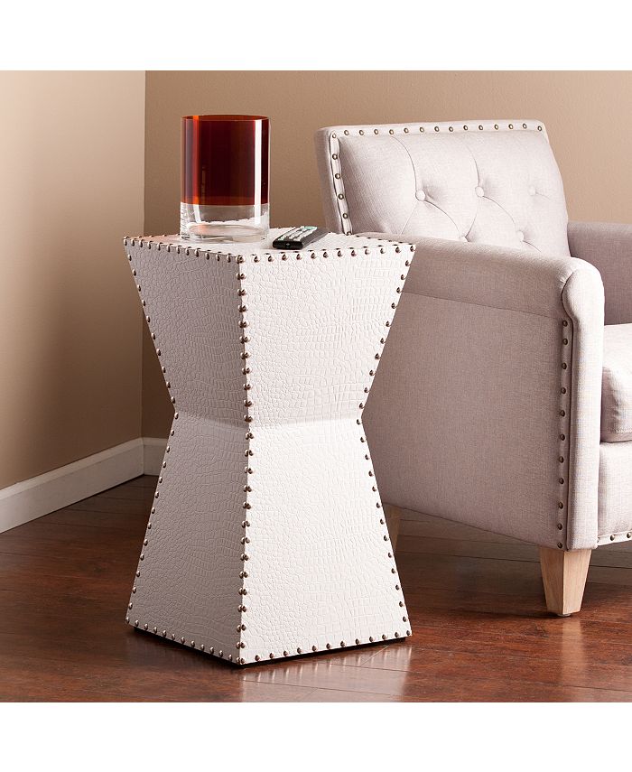 Southern Enterprises War Faux Leather Accent Table & Reviews Furniture Macy's