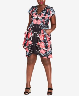 City Chic Trendy Plus-Size Draped Zip 