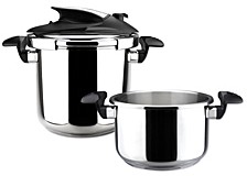 Nova 4 and 6 Qt. 2-Pc. Stainless Steel Pressure Cookers Set