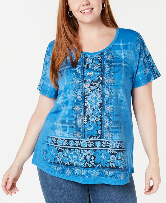 Style & Co Plus Size Graphic T-Shirt, Created for Macy's - Macy's