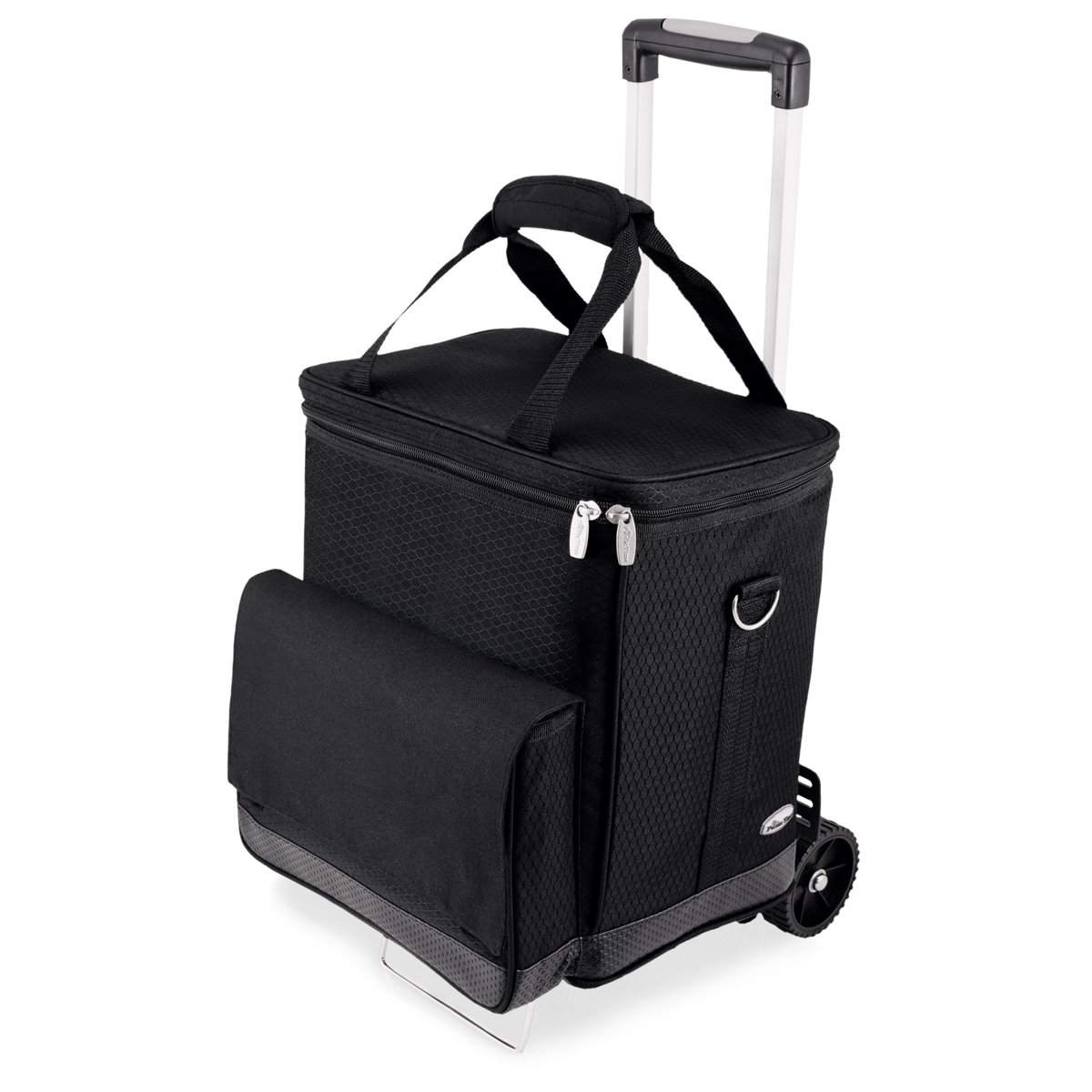 Legacy by Picnic Time Cellar 6-Bottle Wine Carrier & Cooler Tote with Trolley - Black
