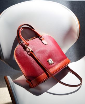 dooney & bourke pebble leather zip zip satchel