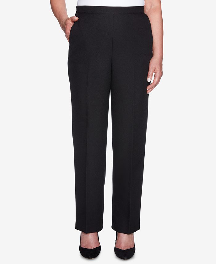 Alfred Dunner Petite Shining Moments Pull-On Straight-Leg Pants - Macy's