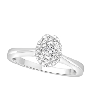 image of Diamond Oval Halo Ring (1/3 ct. t.w.) in 14k White Gold