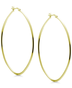 image of Essentials Extra Large Skinny Oval Large Hoop Earrings in Gold-Plate