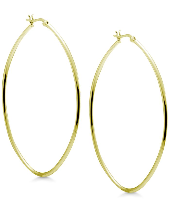 Essentials Extra Large Skinny Oval Large Hoop Earrings in Gold