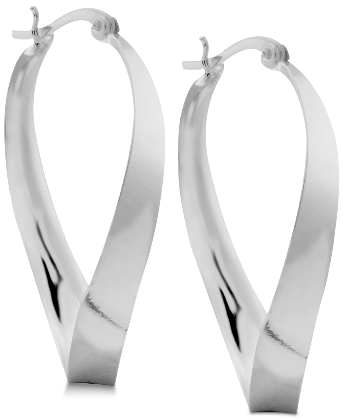 And Now This Polished Twist Medium Hoop Earrings in Silver-Plate - Fine Silver Plated