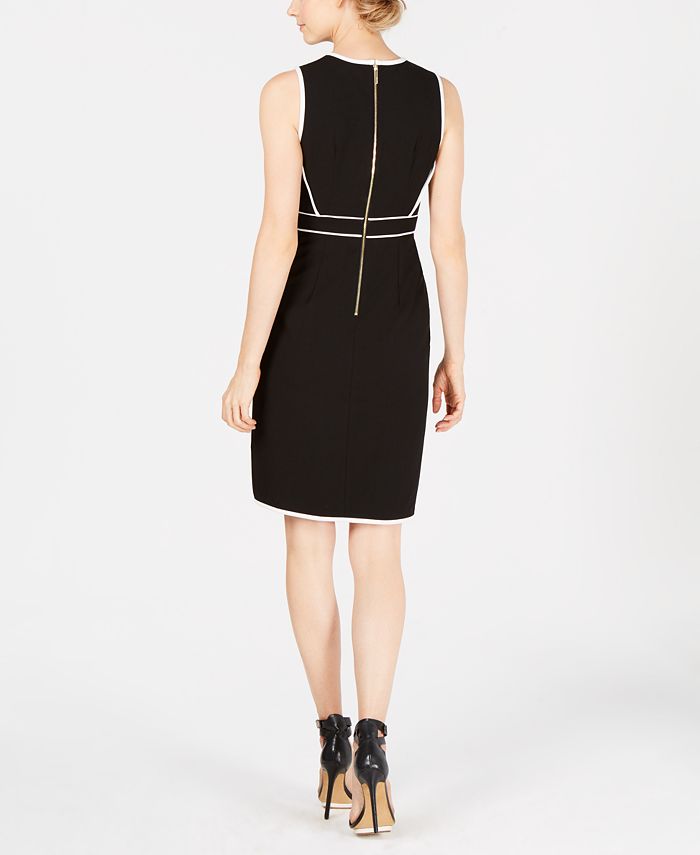 Calvin Klein Petite Colorblocked-Trim Sheath Dress - Macy's