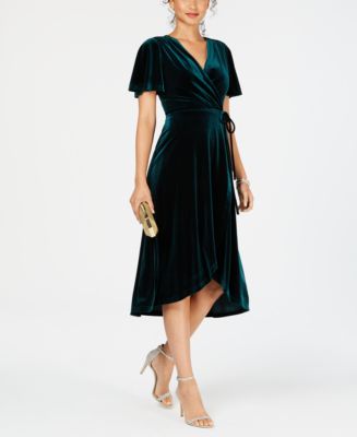 vince camuto velvet wrap dress