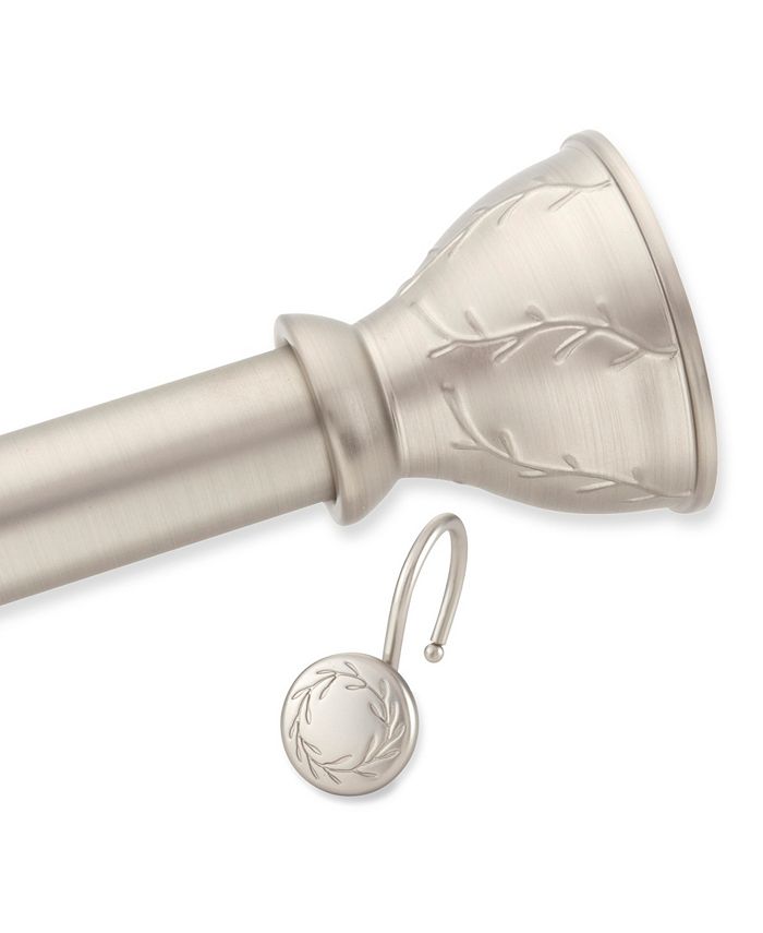 Elegant Home Fashions Poet Laureate Decorative Shower Rod and Hooks Set