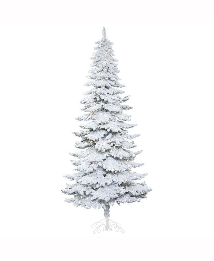 Vickerman 8' Snowy Alpine Artificial Christmas Tree with 500 Warm White