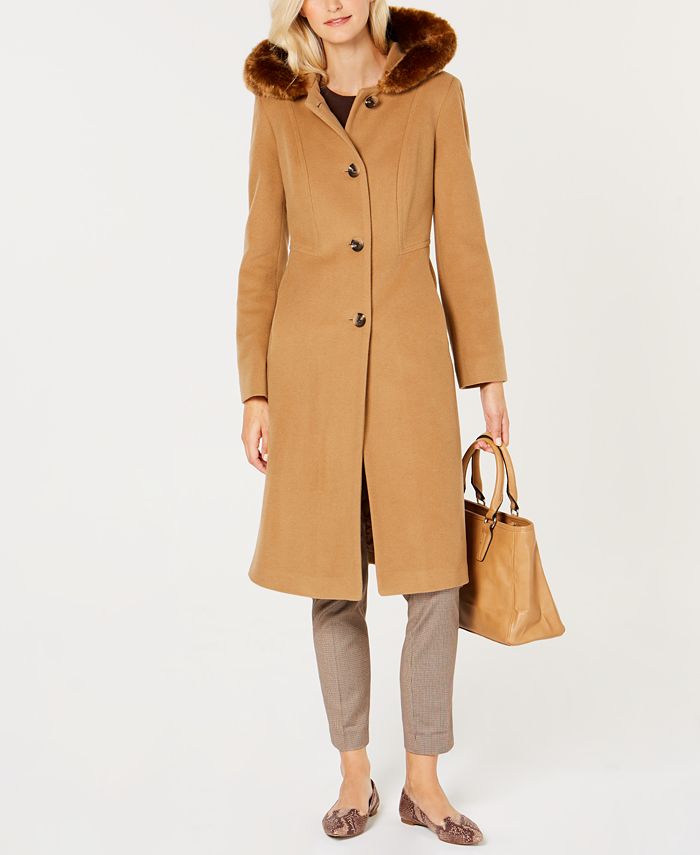 Anne klein clearance hooded maxi coat