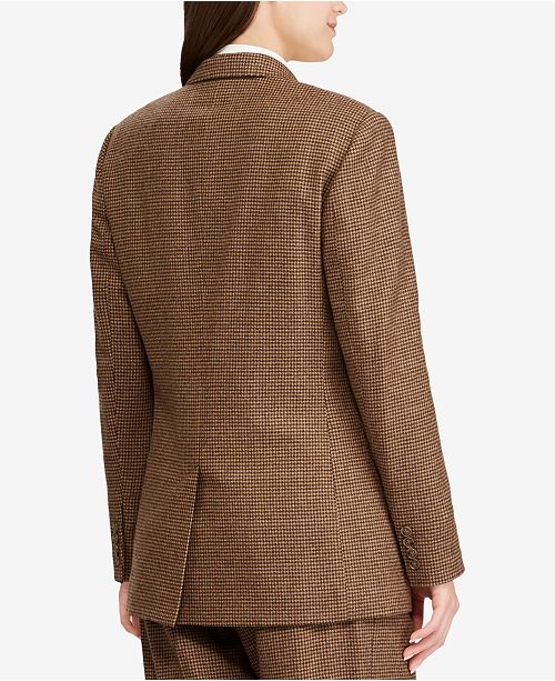 Polo Ralph Lauren Houndstooth Tweed Blazer Jackets & Blazers Women