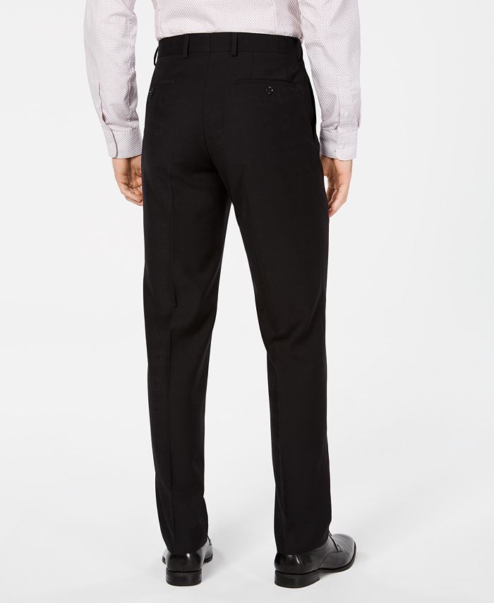 Bar III Men's Slim-Fit Black Tonal Plaid Dress Pants, Created for Macy ...