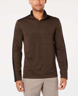 Alfani - Men's Ottoman Stripe 1/4-Zip Mock-Collar Sweater