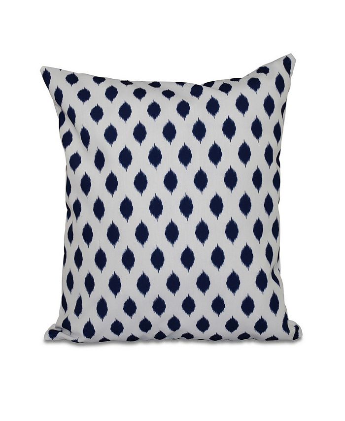 E by Design 16 Inch Navy Blue Decorative Geometric Throw Pillow